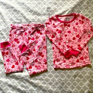 Pink Heart Toddler Girl Pajama Set 3T